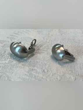 Silver Teardrop Earrings with Omega Clasp in Brushed Matte Finish